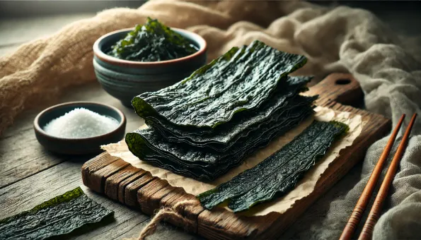 Kelp (kombu): 1600 % de iodo e 17 kcal em 5 g