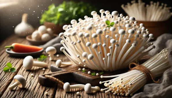 Enoki (Samthauben): 37 kcal, knusprig und ballaststoffreich