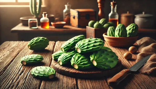 Nopales (Kaktusblätter): Knackig, leicht säuerlich, ballaststoffreich