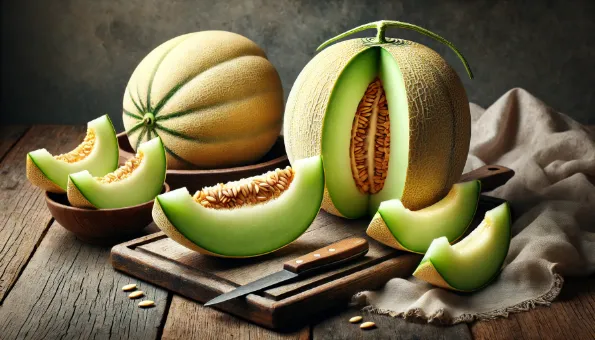 Honeydew Melon: 36 kcal, 9 g Carbs & 18 mg Vitamin C per 100 g Juicy Flesh