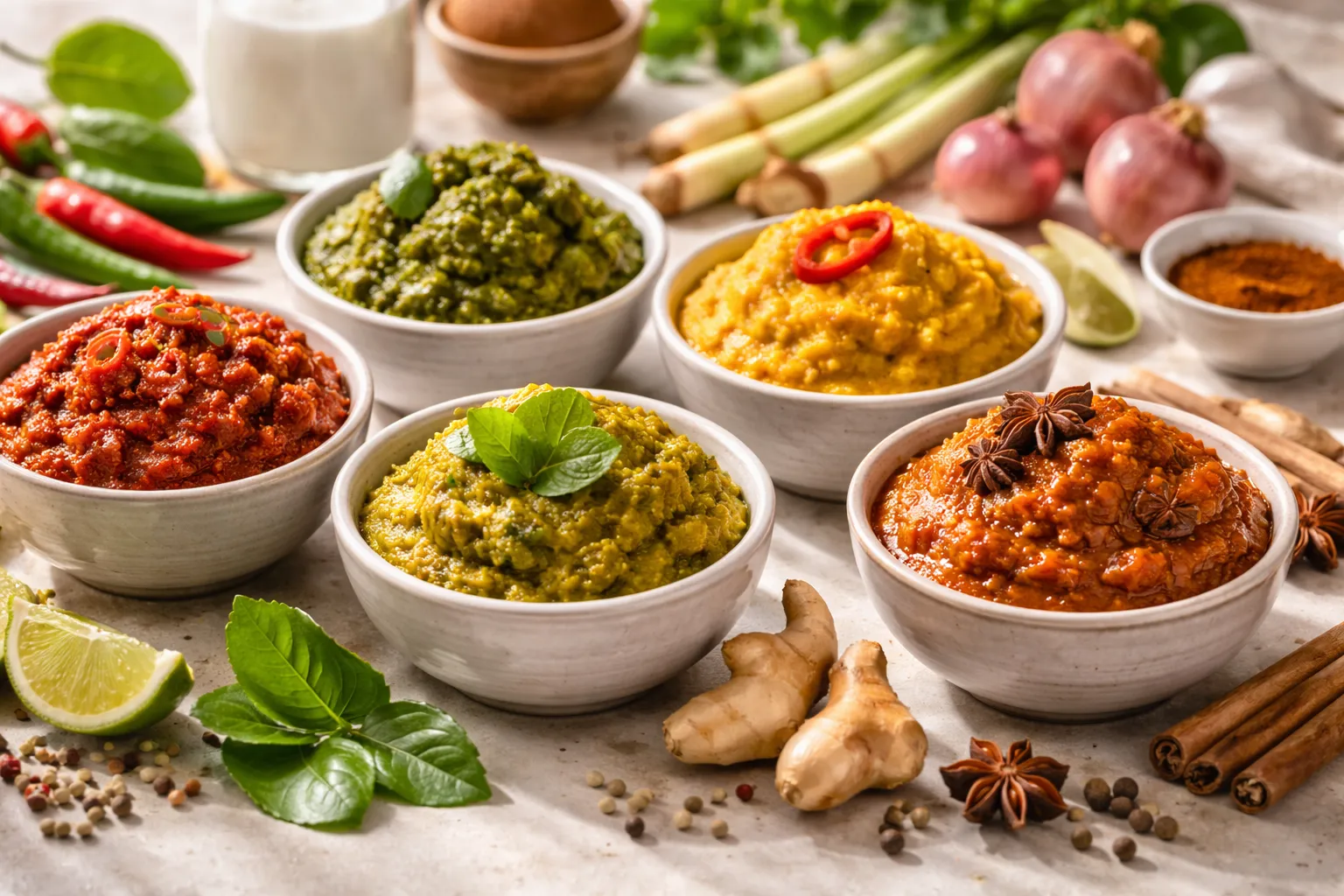 Pasta de curry: roja, verde, amarilla, massaman y panang