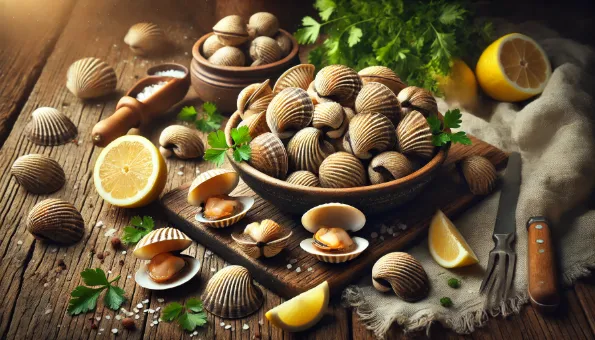 Muscheln (Clams): Mager, eiweißreich, voll B12 & Eisen