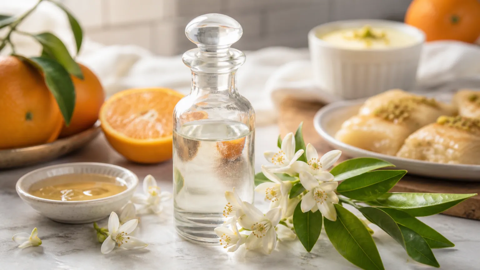 Orange Blossom Water: Fragrant Floral Essence for Desserts and Drinks