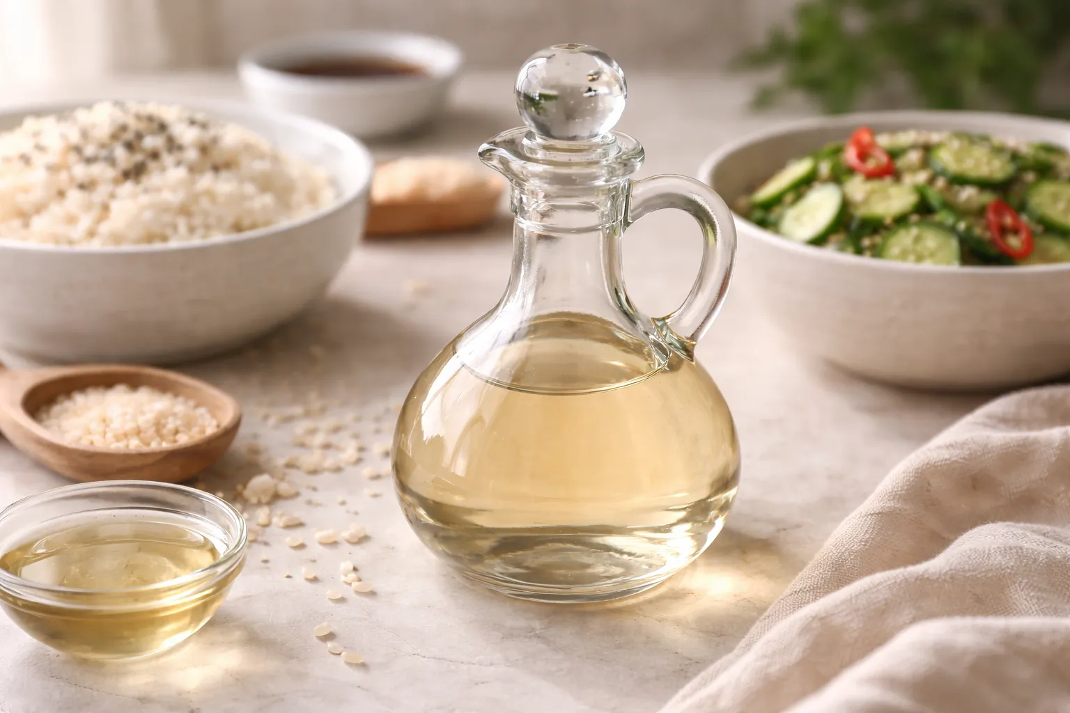 Rice Vinegar: Bright, Clean Acidity