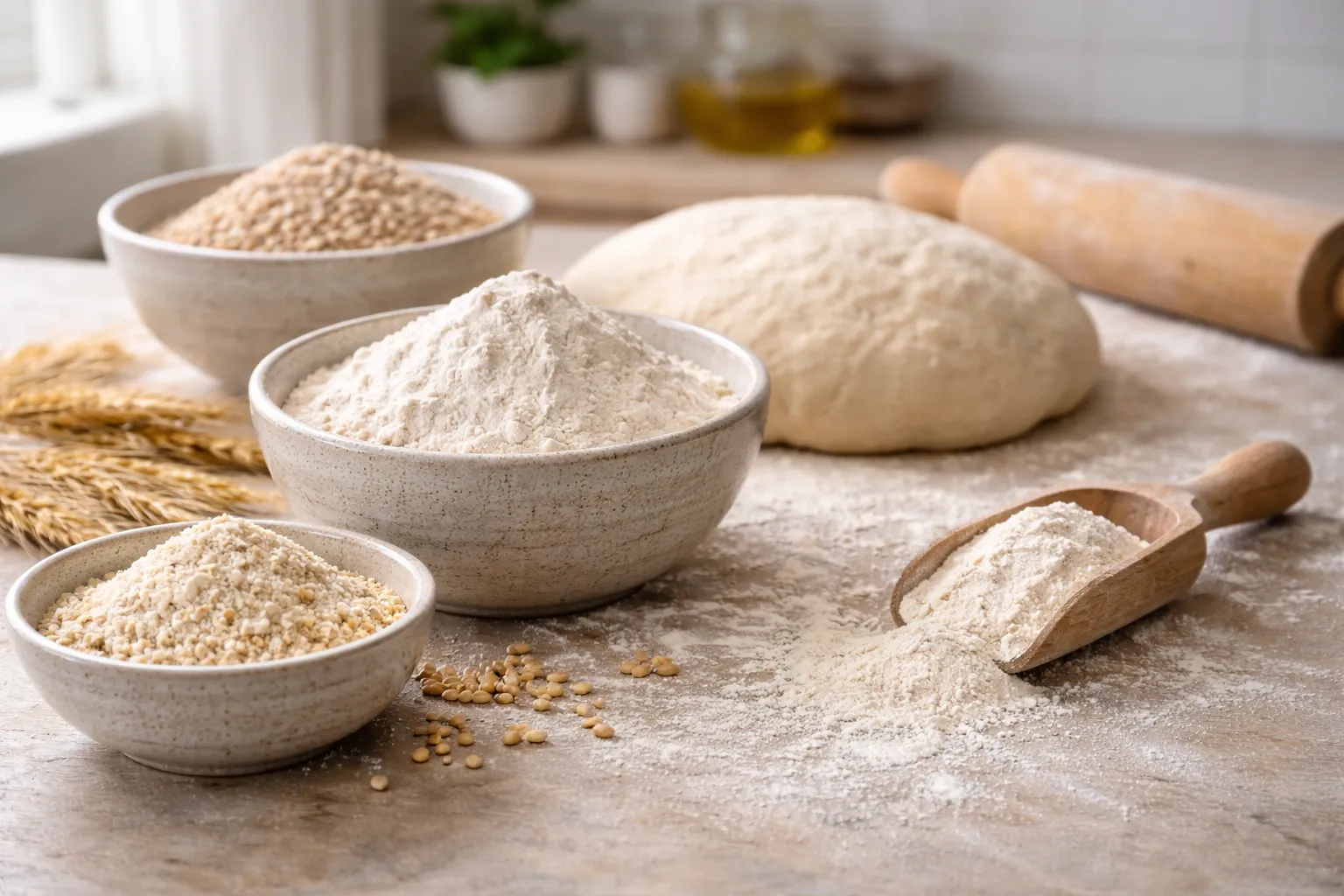 Flour: From Wheat to Gluten-Free Alternatives—Structure-Building Powder of Starches, Proteins & Flavor