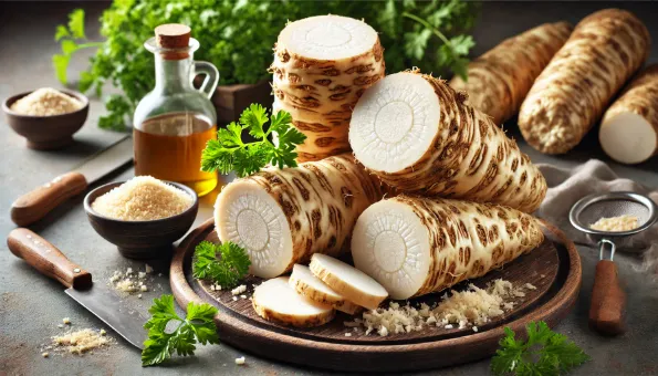 Horseradish: Pungent Brassica Root Rich in Sulfur Compounds (Glucosinolates) & Flavor Power