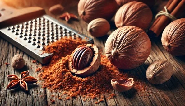 Noz-moscada: 0,4 mg manganês por colher de chá