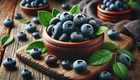 Mirtilos: 57 kcal e 10 mg de vitamina C por 100 g