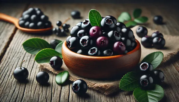 توت الأرونيا: 1.5 غ أنثوسيانين و21 ملغ فيتامين C و47 سعرة/100 غ