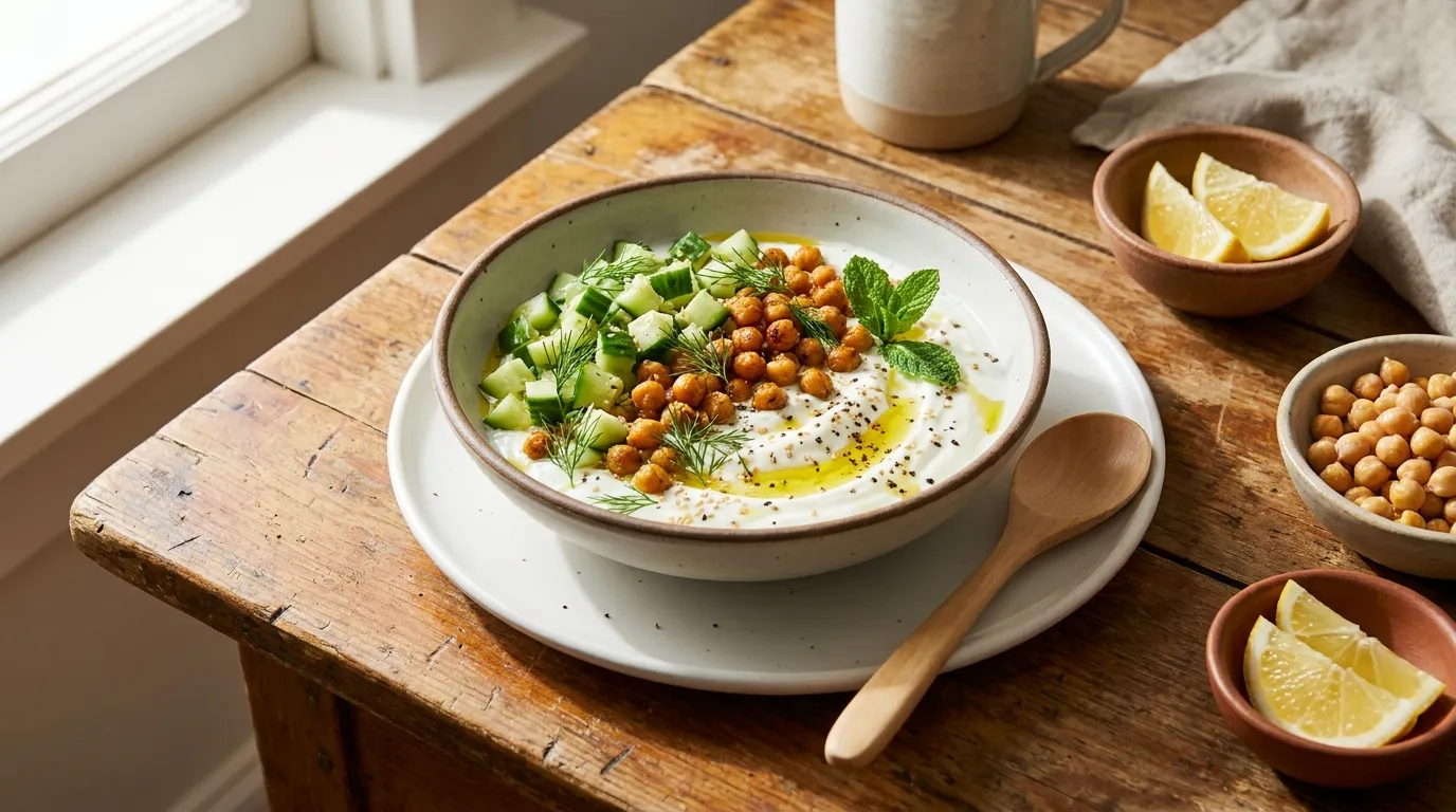 High-Protein Cucumber Yogurt Bowl with Fresh Herbs