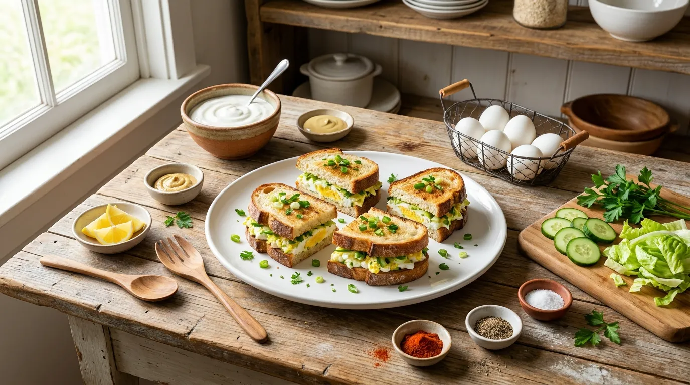 High-Protein Yogurt Egg Sandwich for Breakfast or Work Lunches