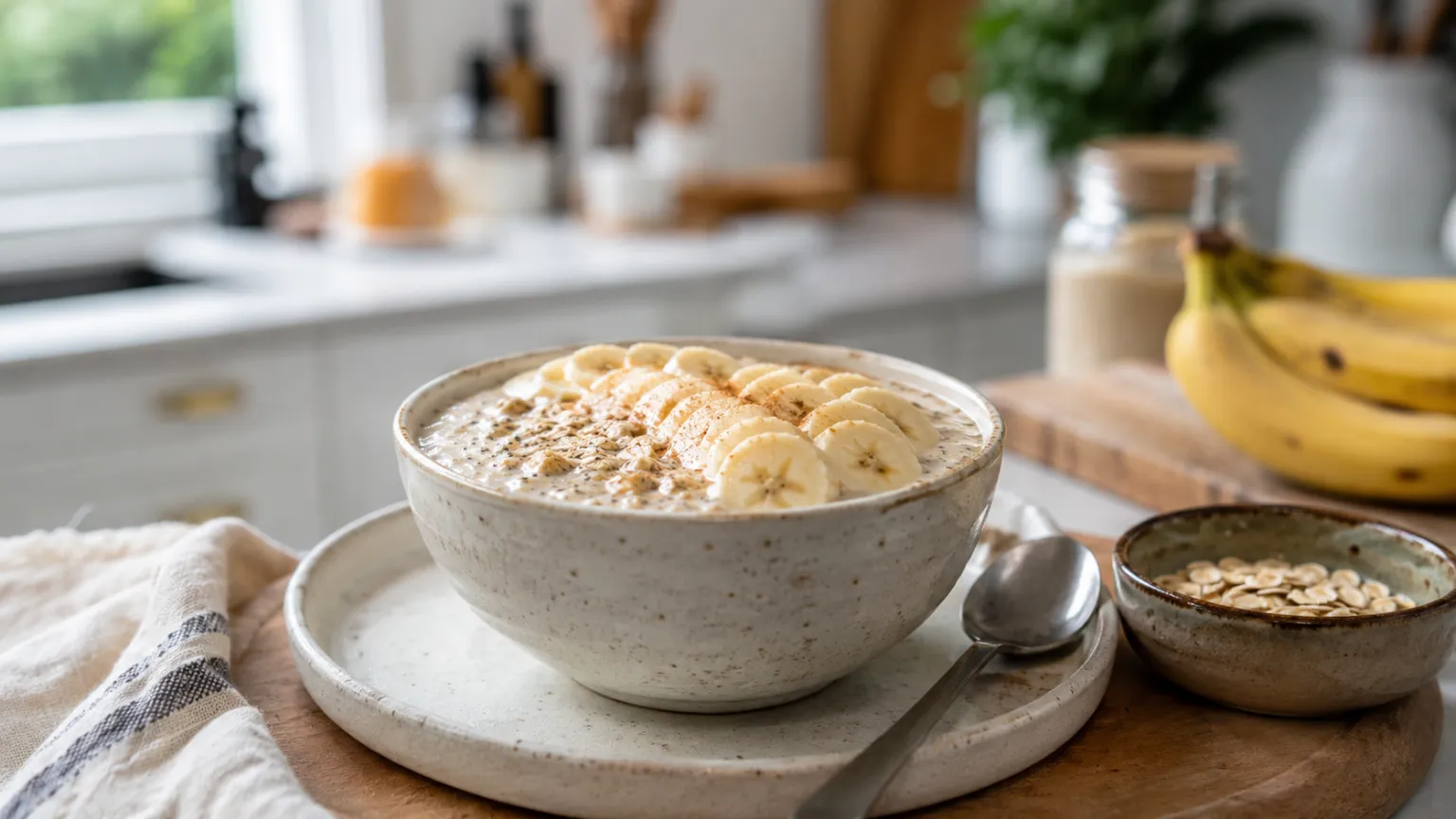 Overnight oats sa bananom i chia sjemenkama (visoki proteini, no-cook)