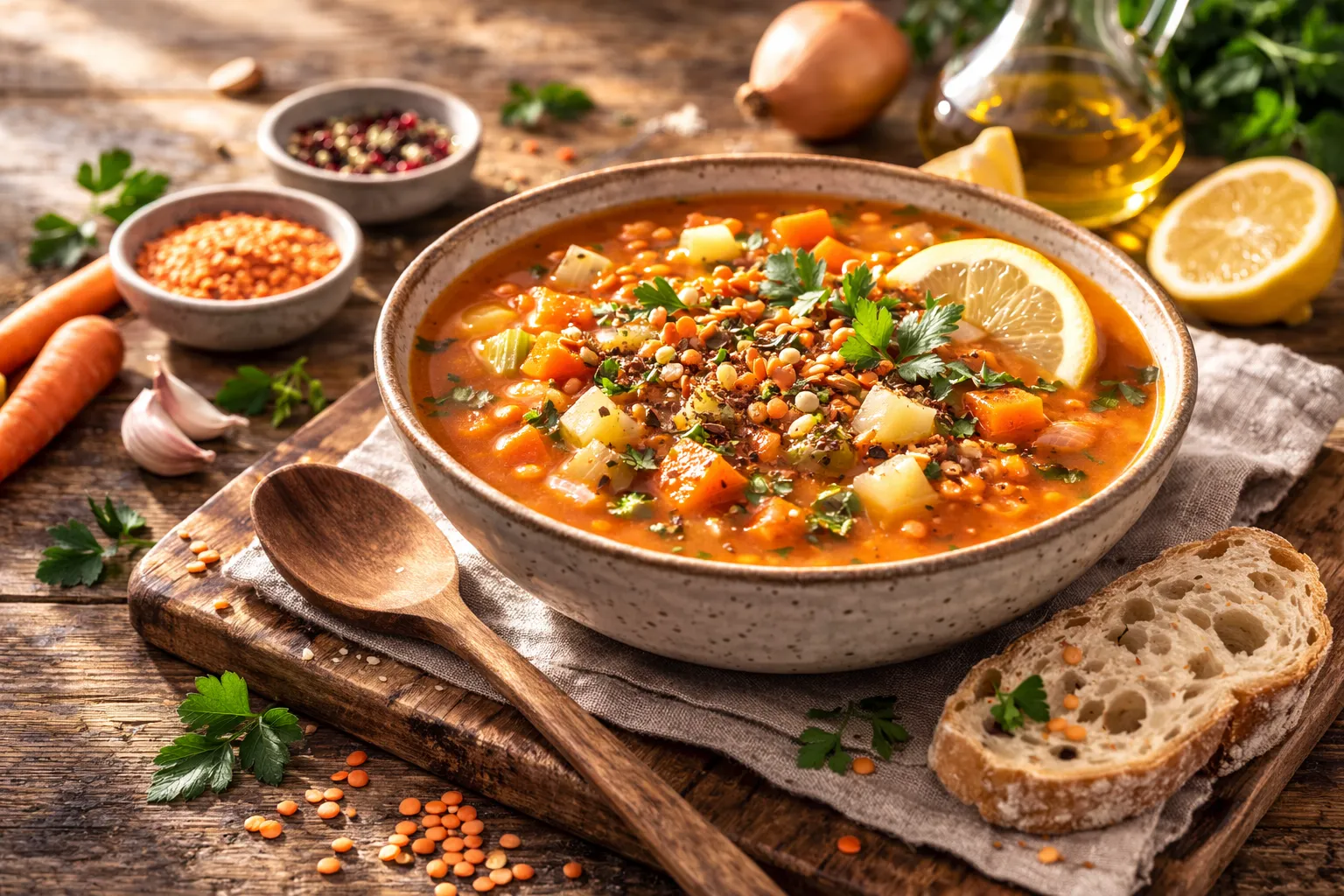 Lentil Soup with Turmeric (45 Minutes)