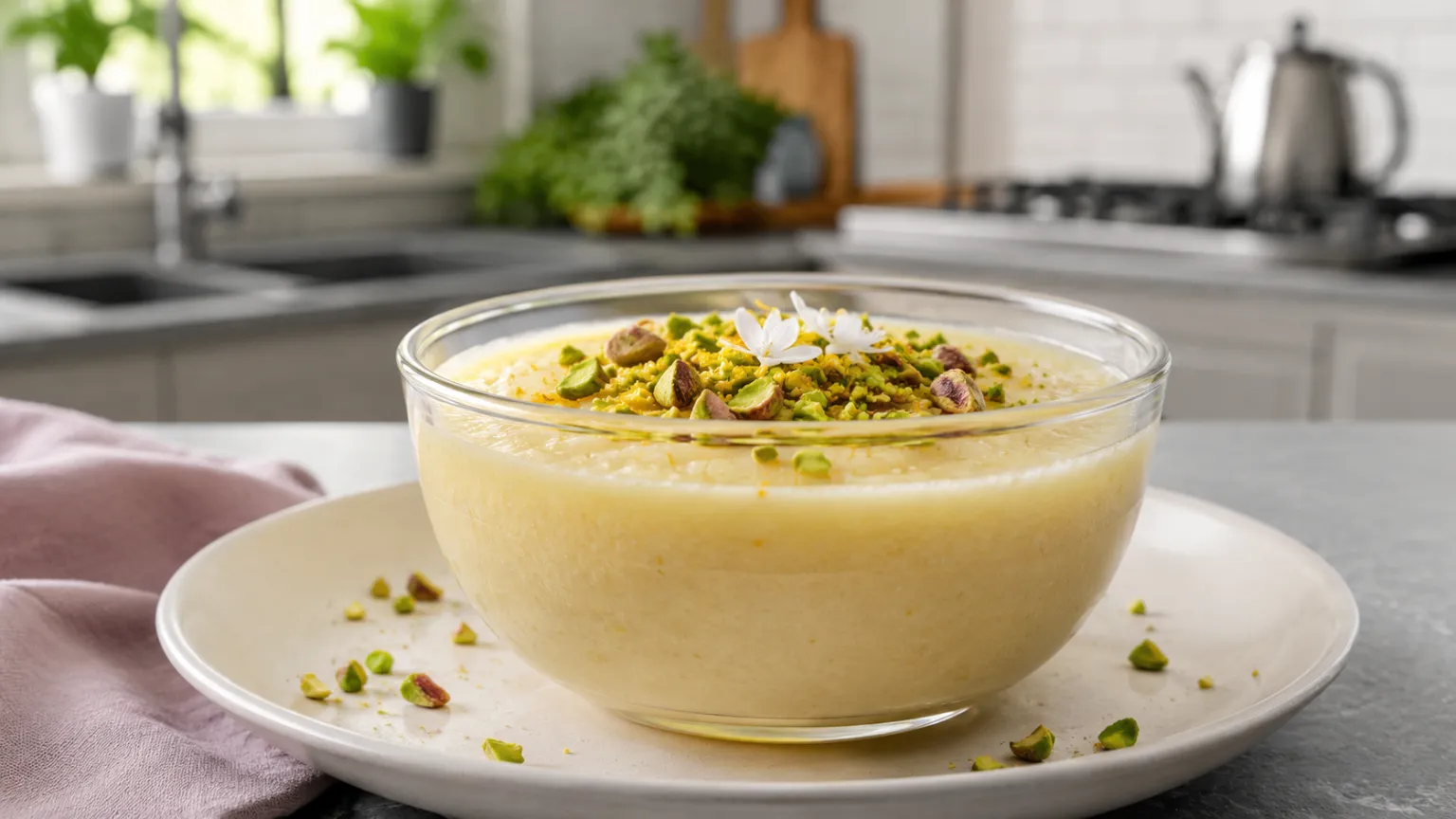 Moroccan Orange Blossom Semolina Pudding