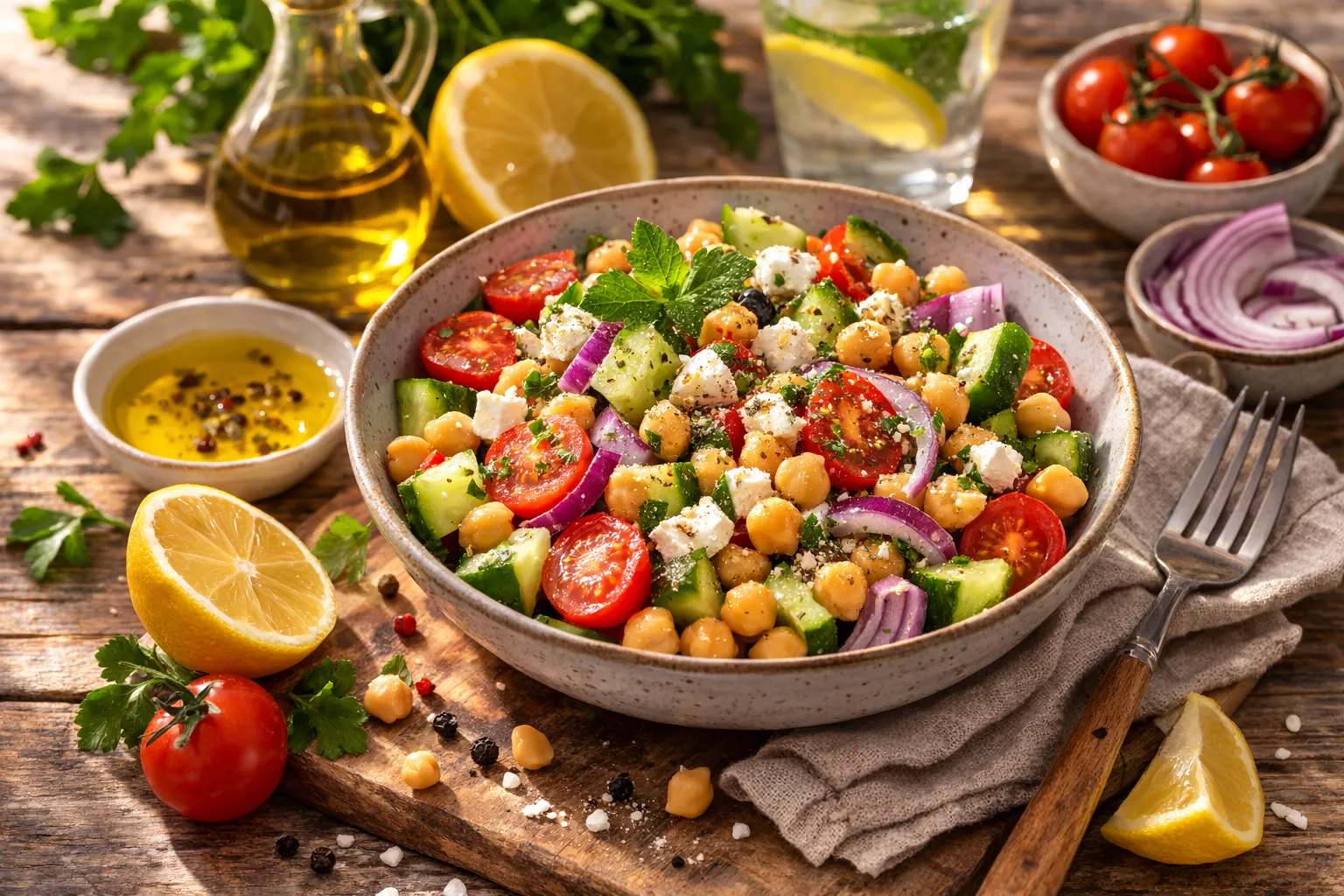 Salata od leblebija i špinata sa limunom (15 minuta)