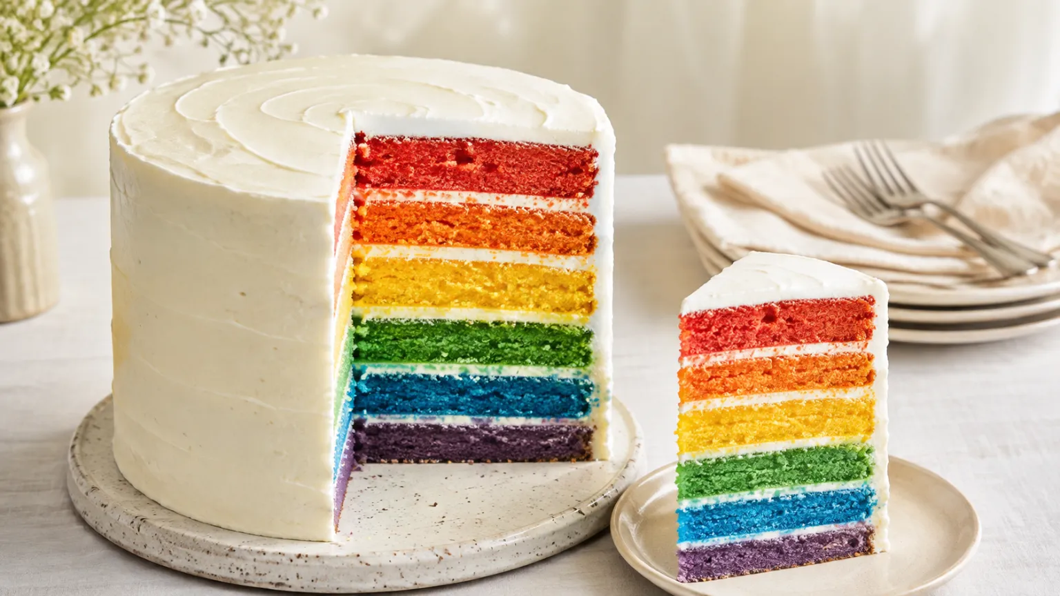 Rainbow Cake for Kids – Six-Layer Colorful Birthday Cake