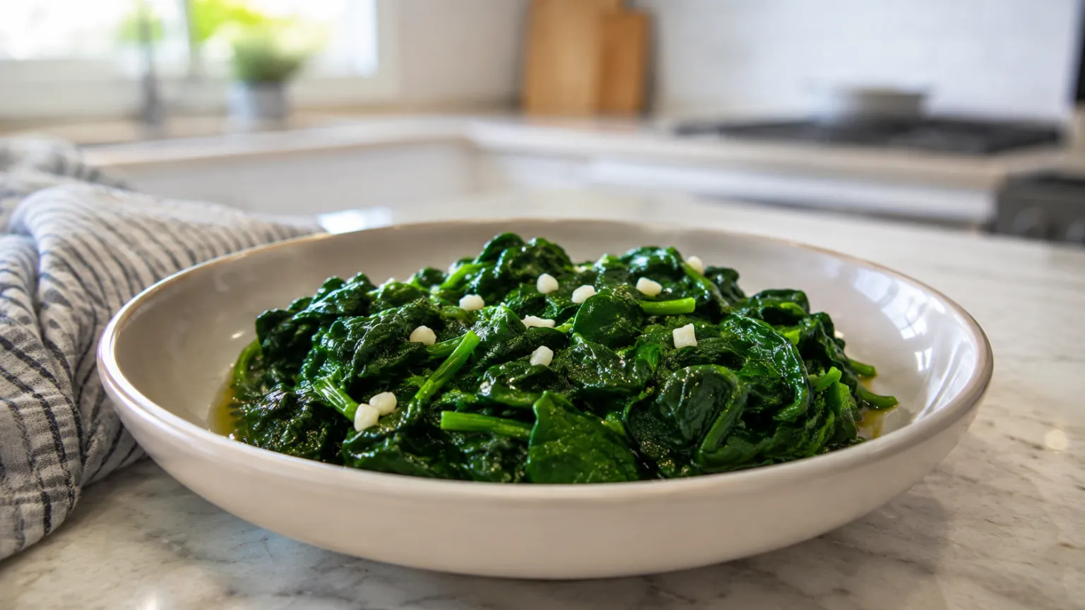 Steamed Spinach with Garlic