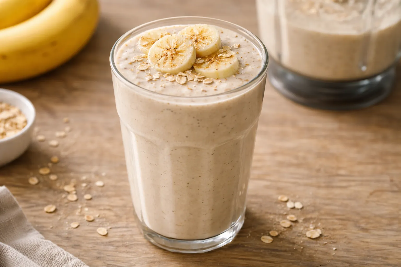 Proteinski smoothie: banana + zob + jogurt (5 minuta)