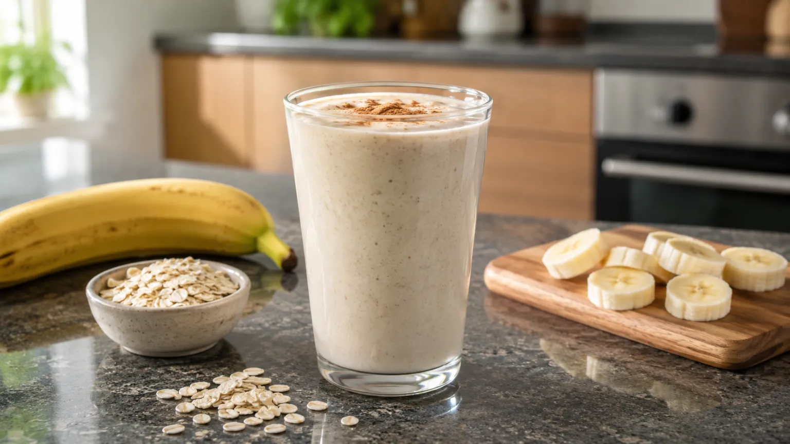 Protein Smoothie: Banana + Oats + Yogurt (5 Minutes)