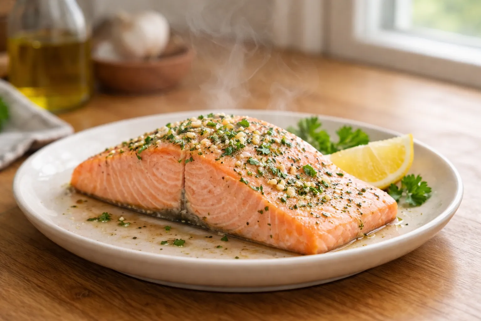 Losos kuhan na pari s bijelim lukom