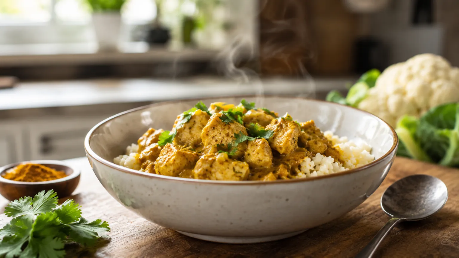 Keto Turkey Curry with Cauliflower Rice
