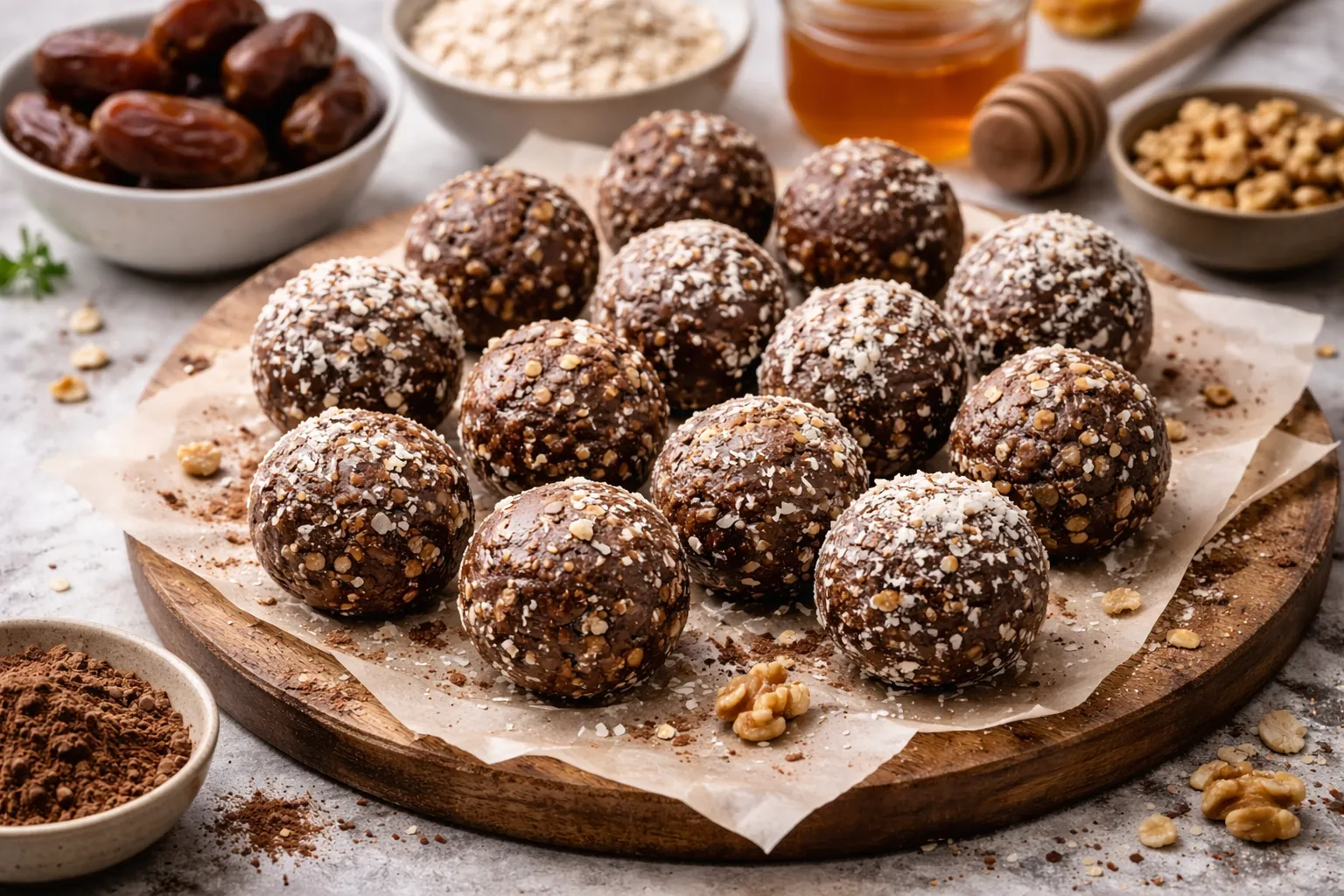 Date & Cocoa Energy Balls (No-Bake)