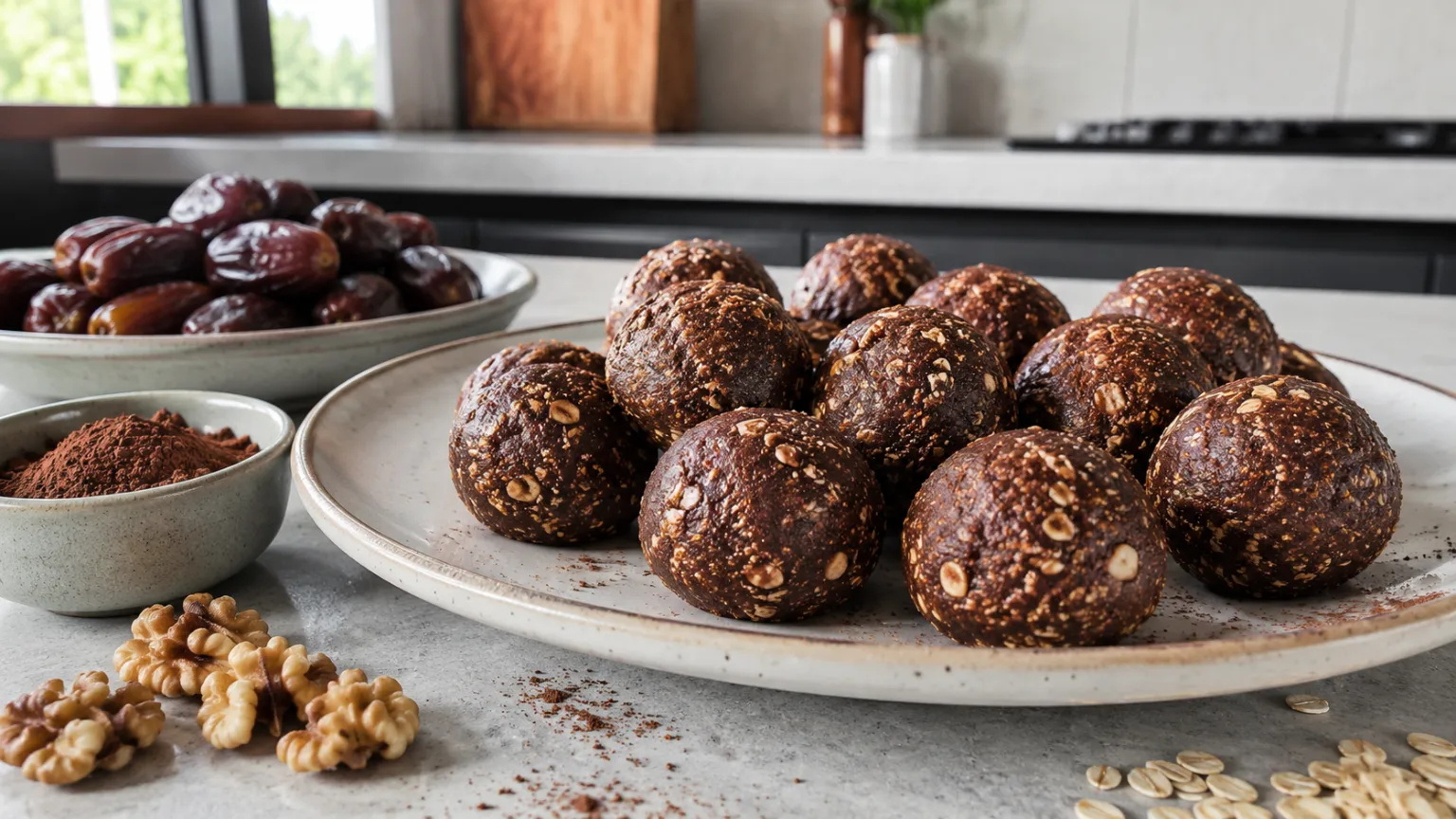 Date & Cocoa Energy Balls (No-Bake)