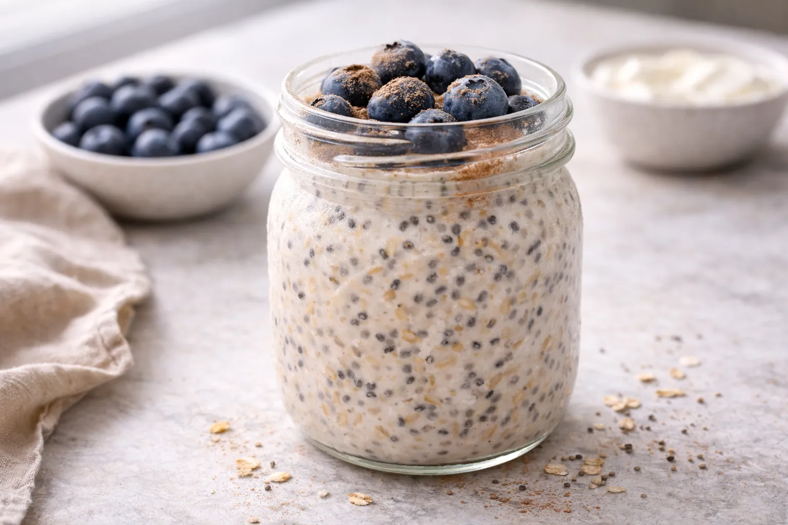 Overnight oats bez šećera (proteinski doručak za mršavljenje, meal prep)