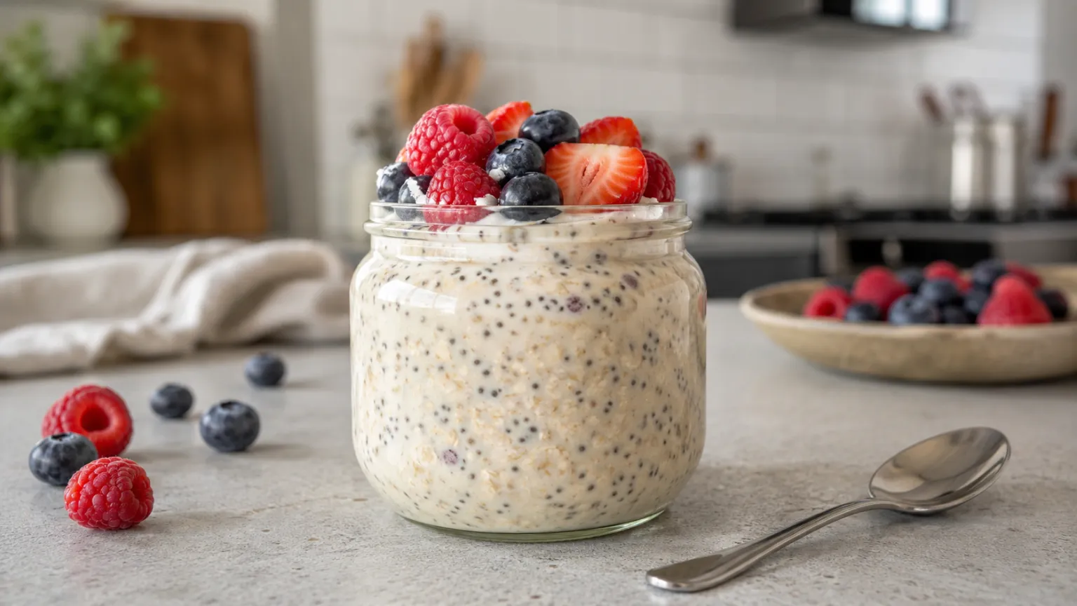Overnight oats bez šećera (proteinski doručak za mršavljenje, meal prep)