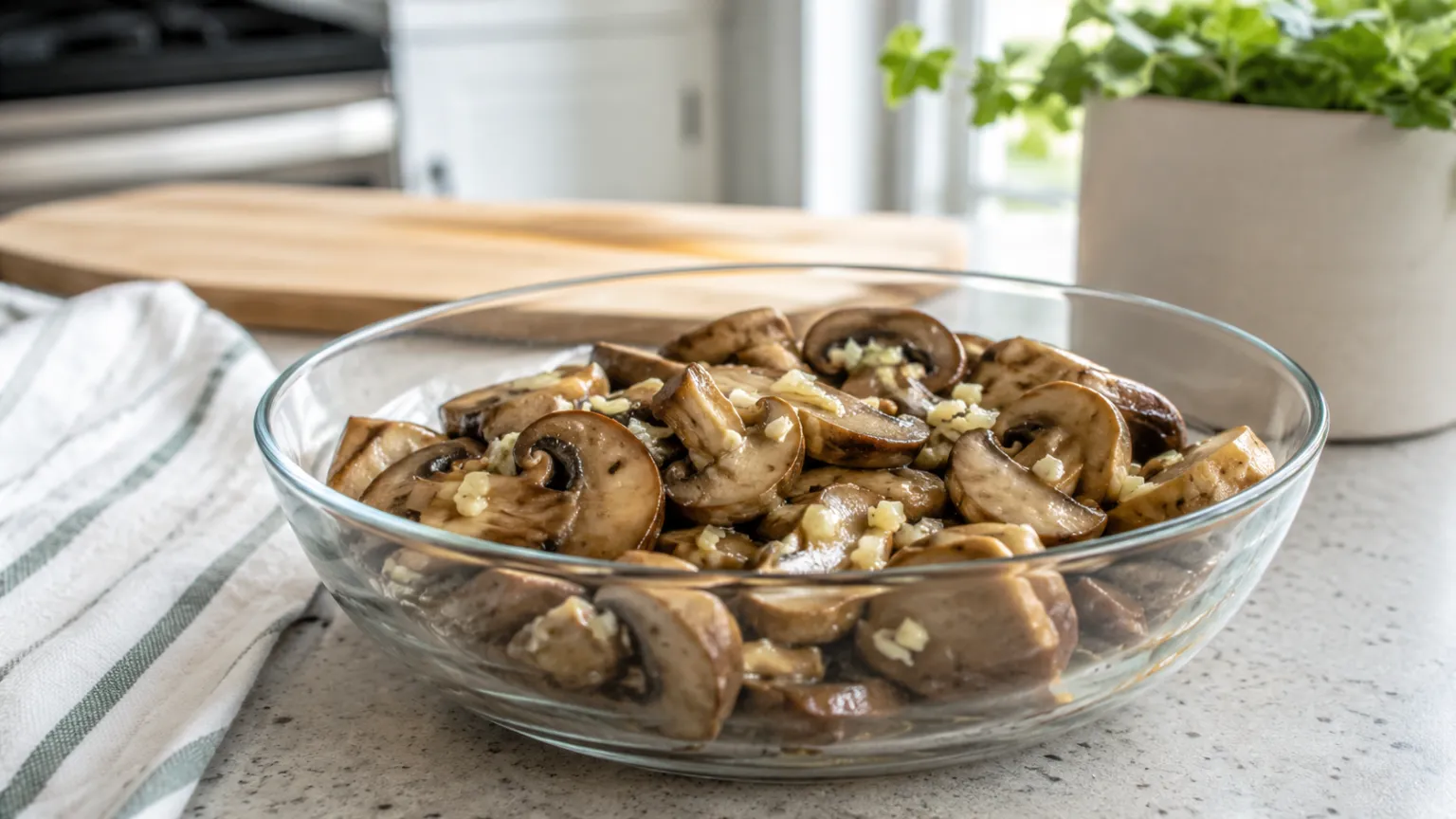 Steamed Mushrooms with Garlic