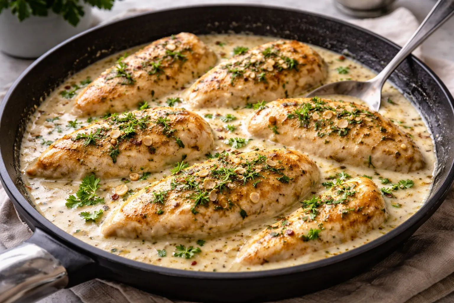 Keto Chicken in Creamy Sauce