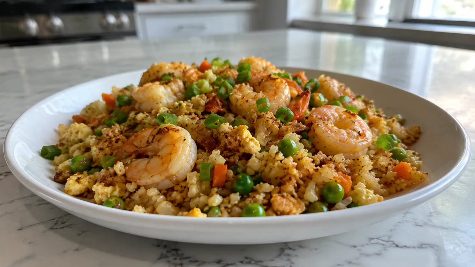 Keto Cauliflower Fried Rice with Shrimp