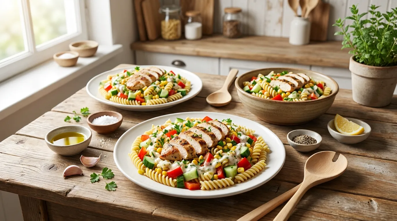 High-Protein Chicken Pasta Salad for Work Lunches