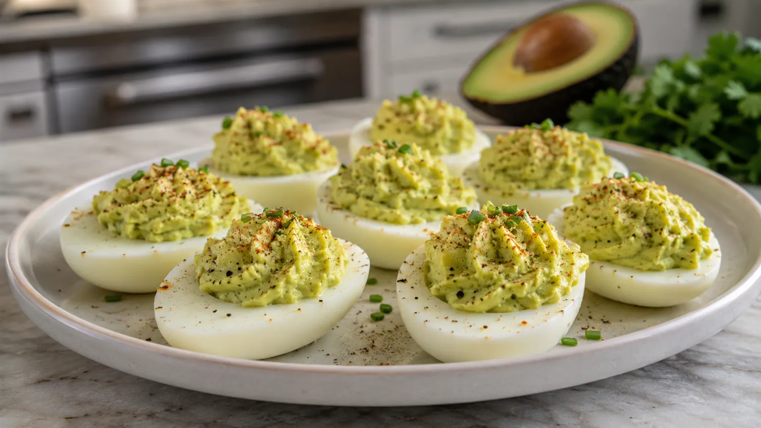 Keto Deviled Eggs with Avocado