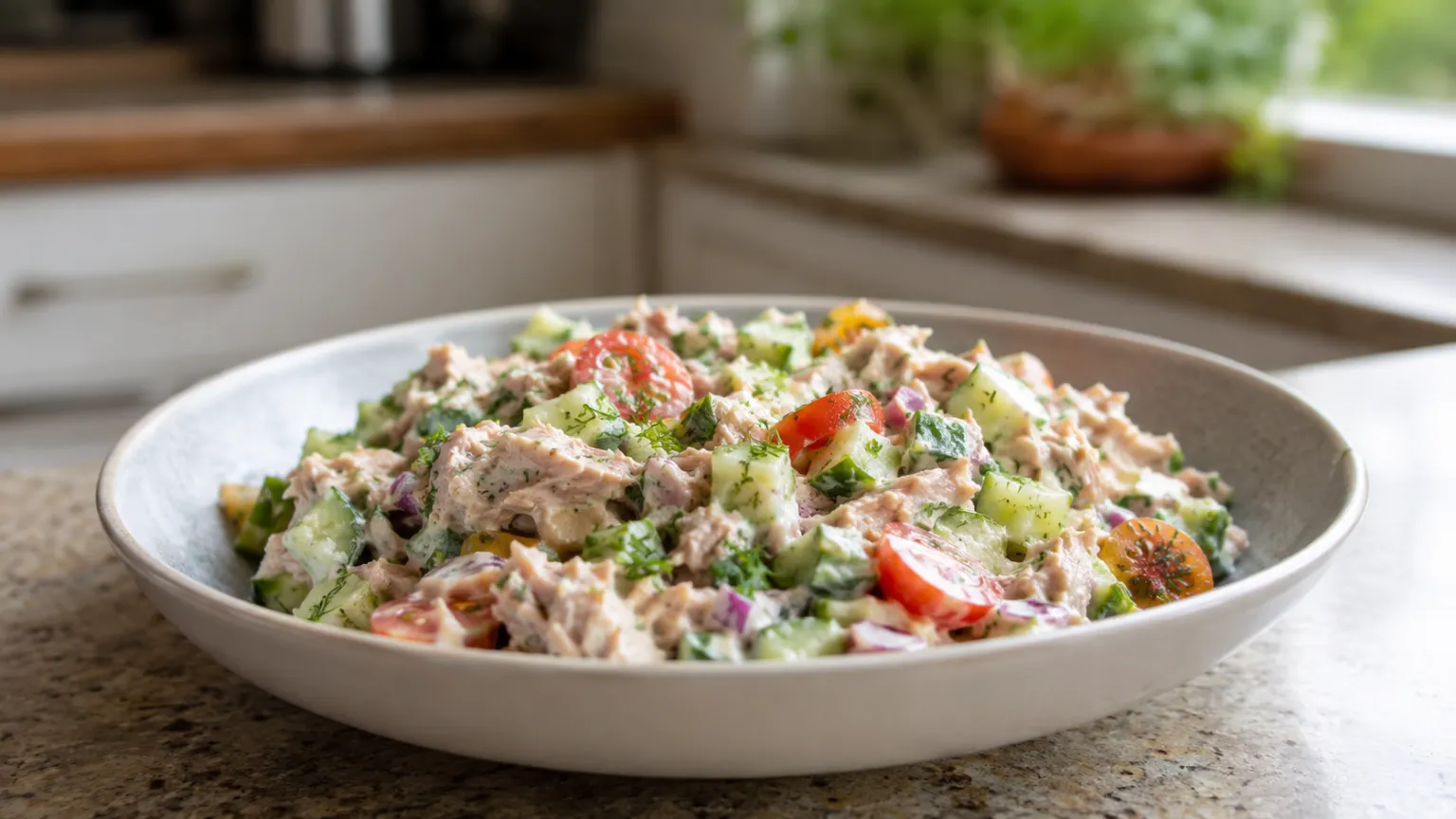 Mini tuna yogurt salad – no-cook, high-protein, quick snack (10 min)