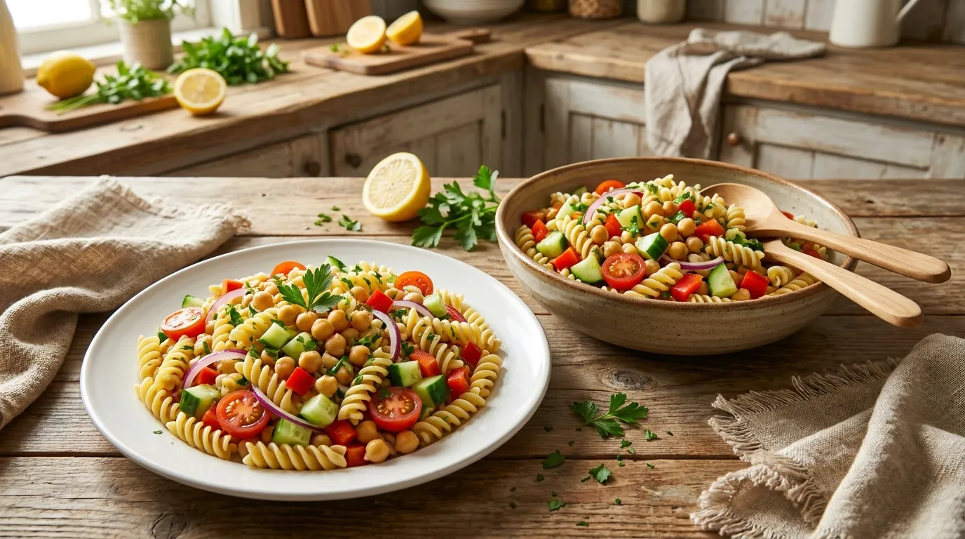 Mediterranean Chickpea Pasta Salad for Easy Lunches