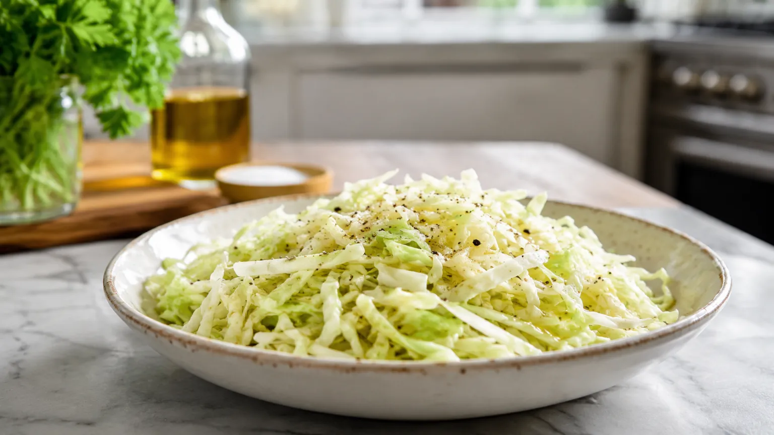 Keto Cabbage Salad with Olive Oil