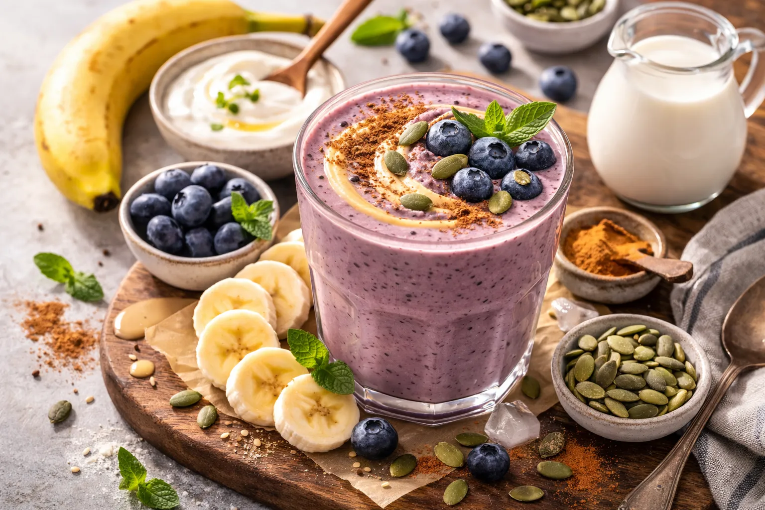 Creamy Protein Smoothie (No Powder, Yogurt + Tahini)