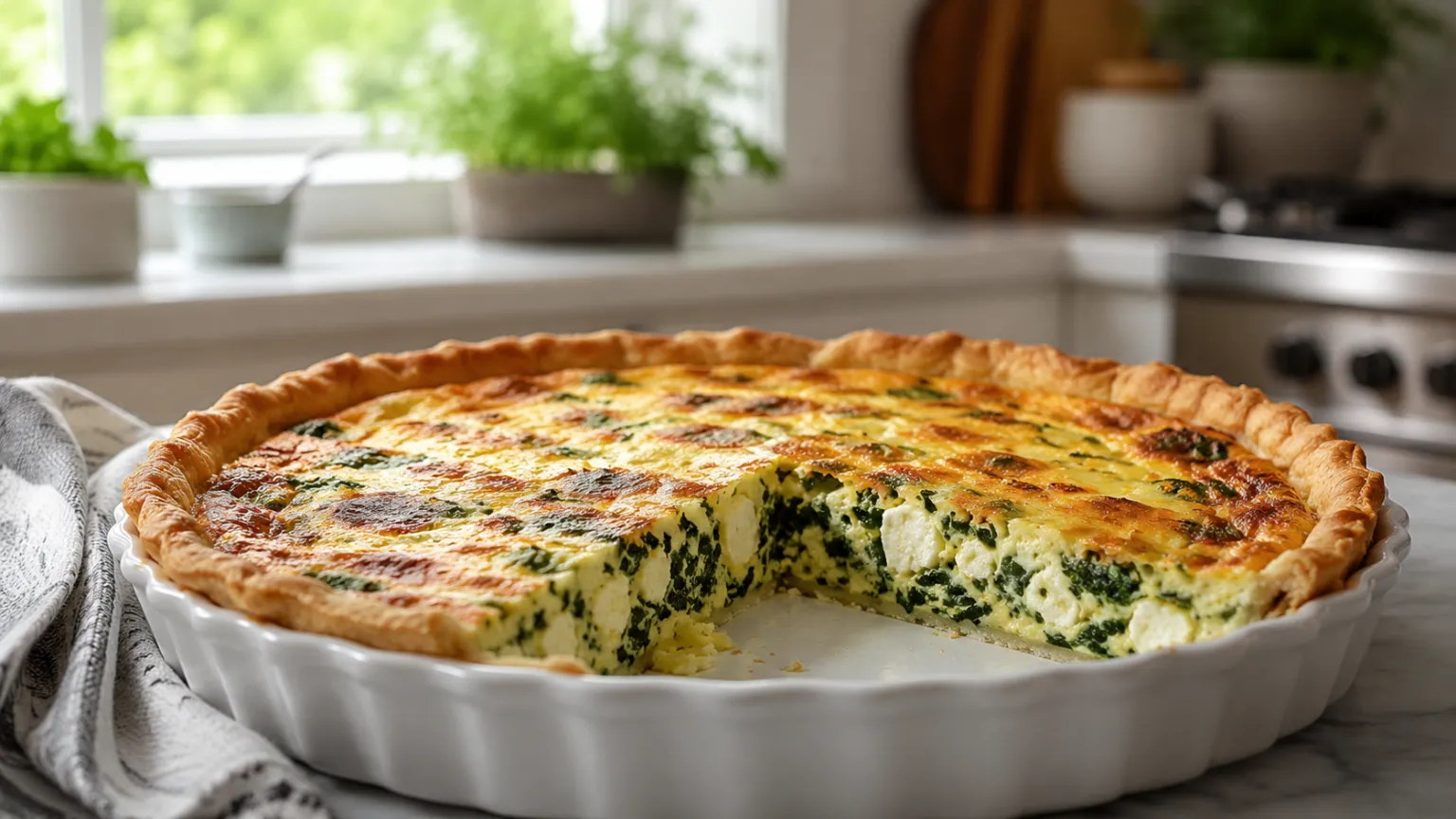Vegetarian Spinach and Feta Quiche