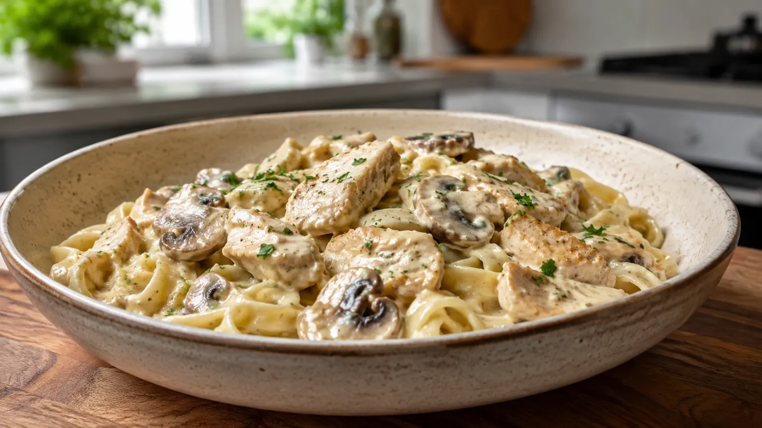 Creamy Chicken and Mushroom Pasta
