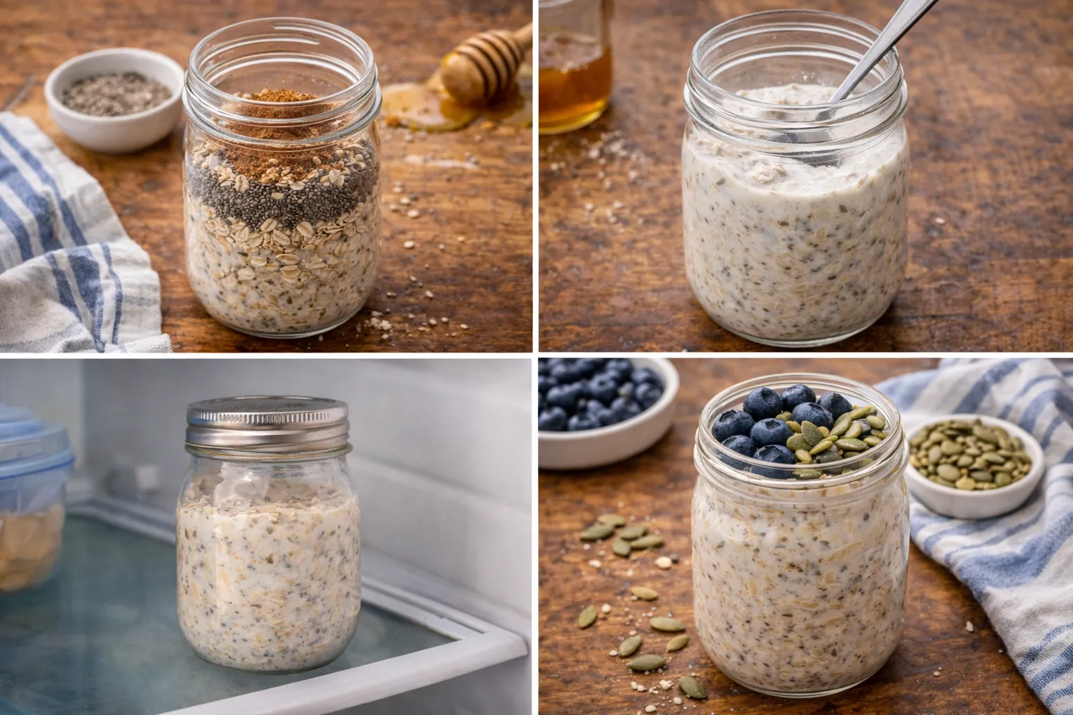 High-Protein Overnight Oats with Yogurt and Chia