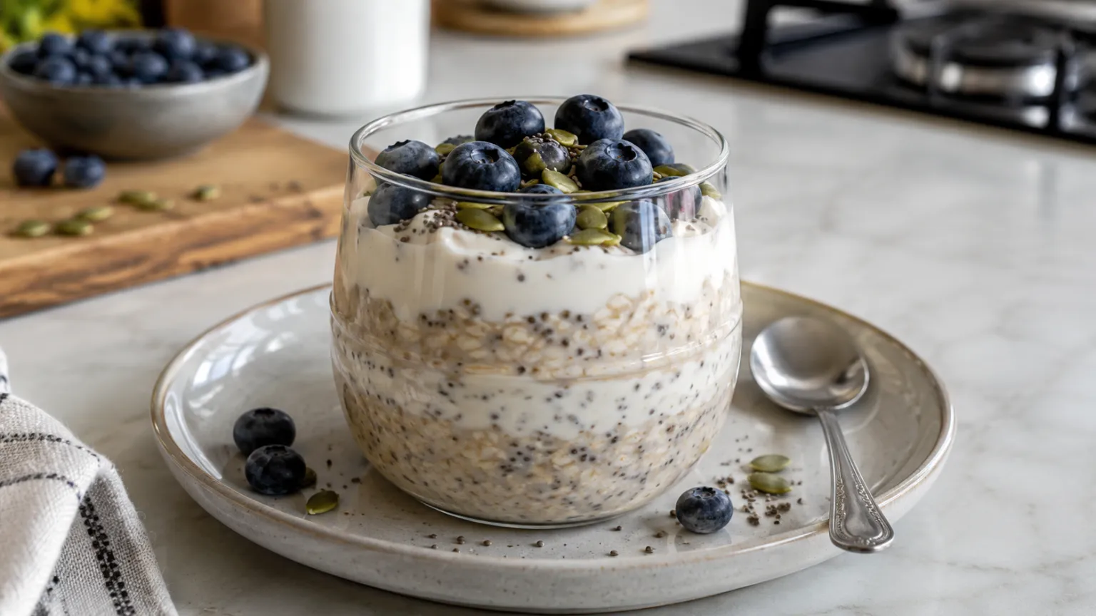 Overnight oats sa jogurtom i chia sjemenkama (visoki proteini)