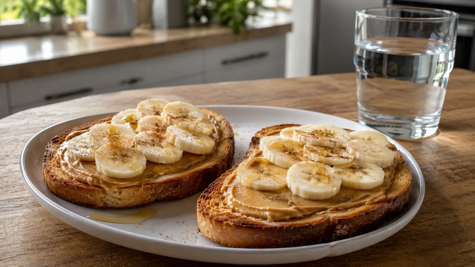 Tost sa kikiriki puterom i bananom (pre-workout, 5 minuta)