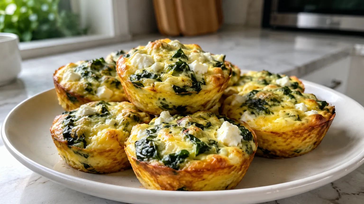 Keto Egg Muffins with Spinach and Feta