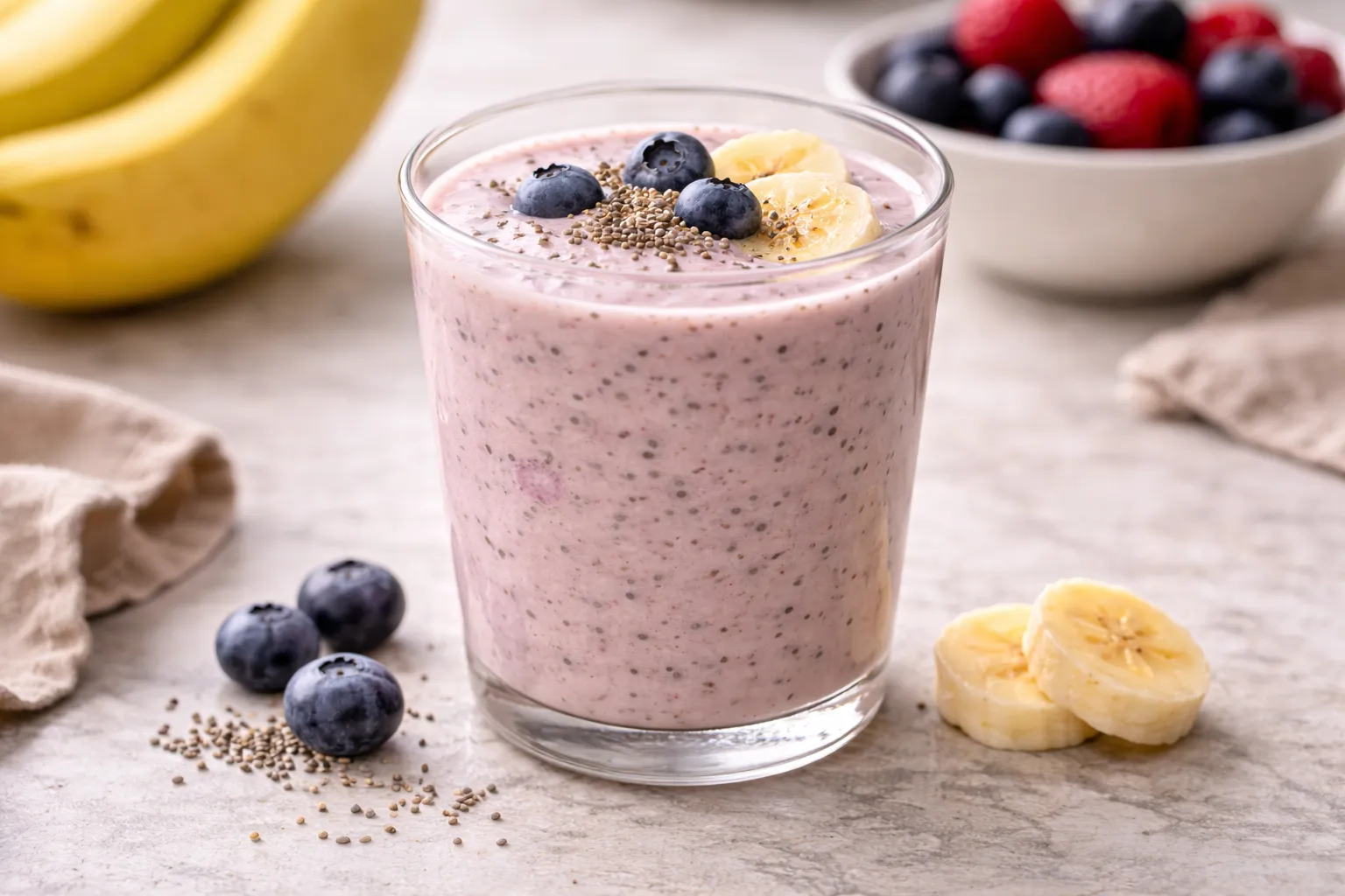 Filling protein & fiber smoothie – quick, high-protein breakfast (5 min)