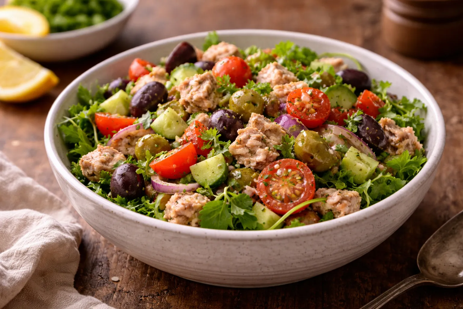 Mediterranean salata sa maslinama i tunom (brz high-protein ručak)