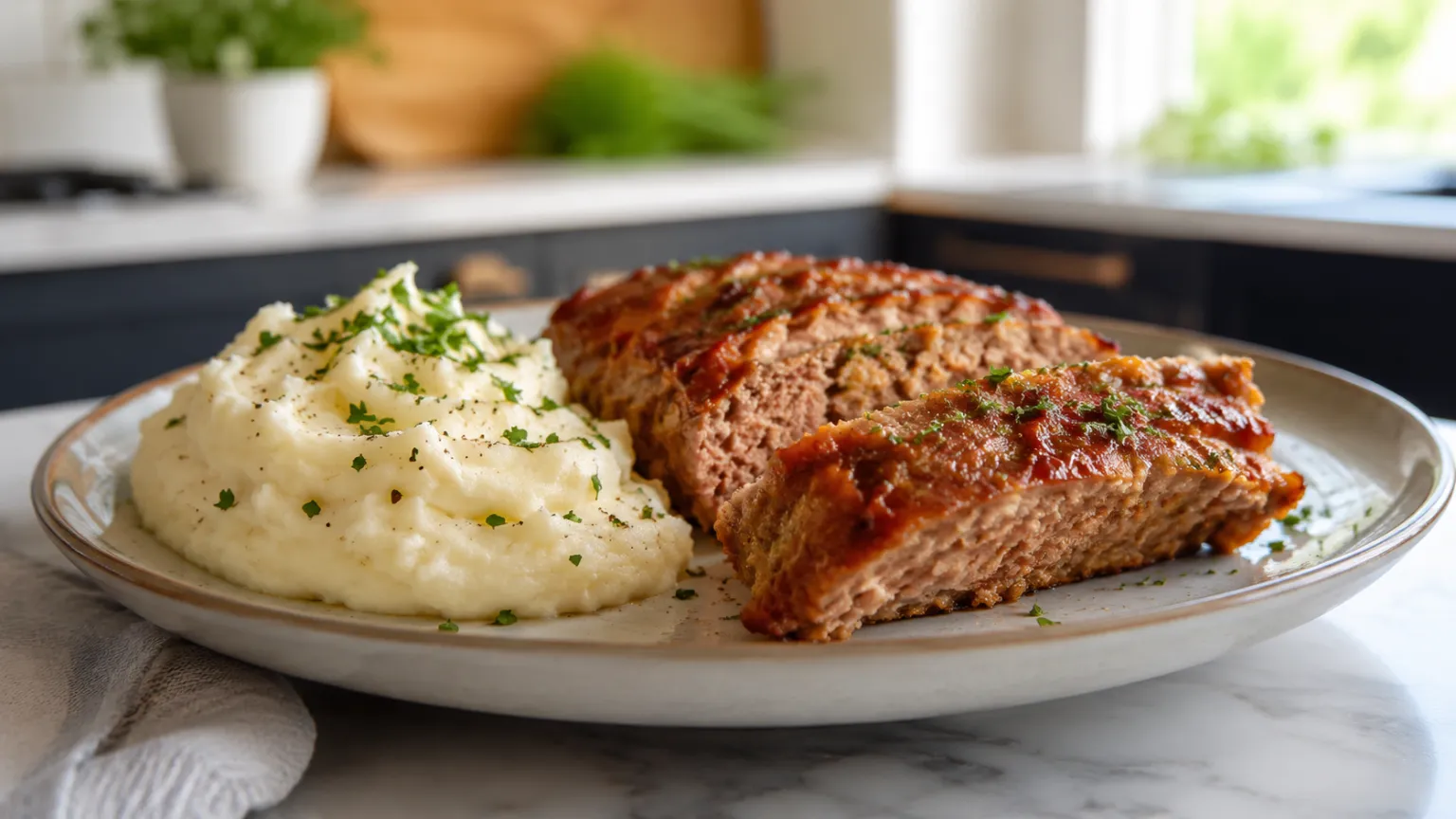 Keto Turkey Meatloaf with Cauliflower Mash