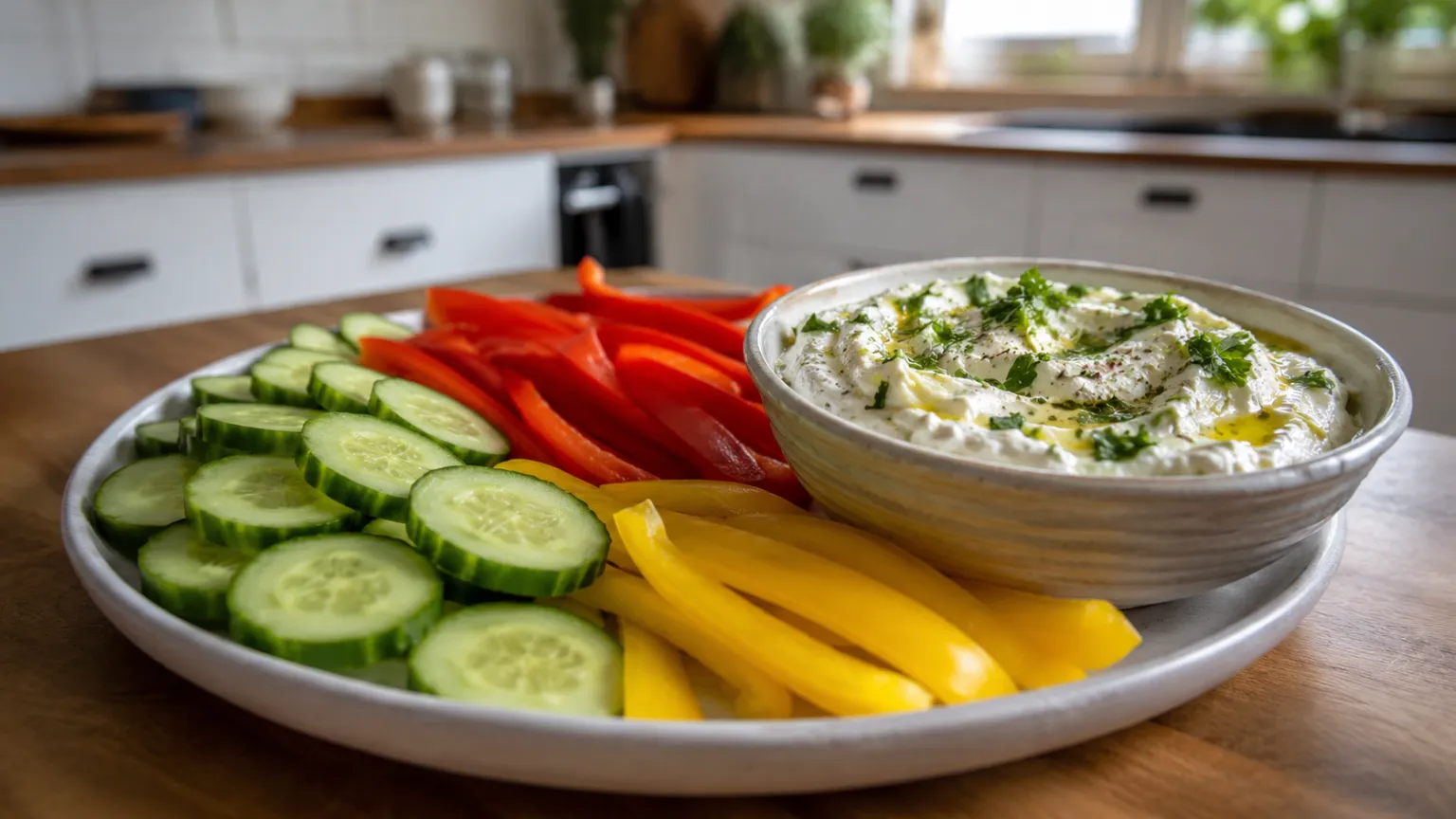 Keto Cream Cheese with Fresh Vegetables