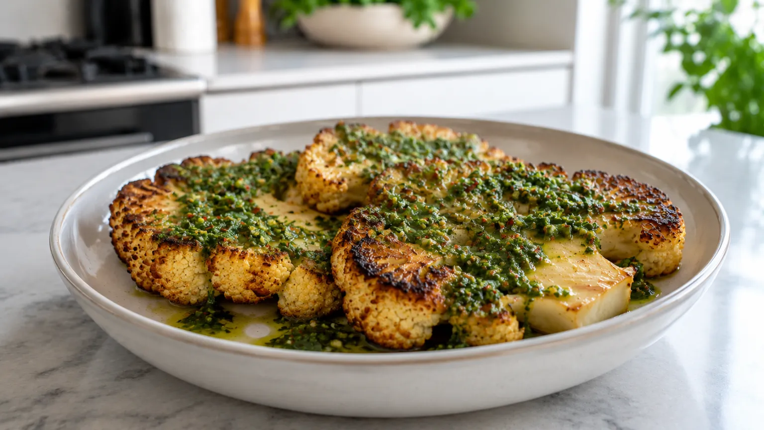 Vegan Cauliflower Steak with Chimichurri