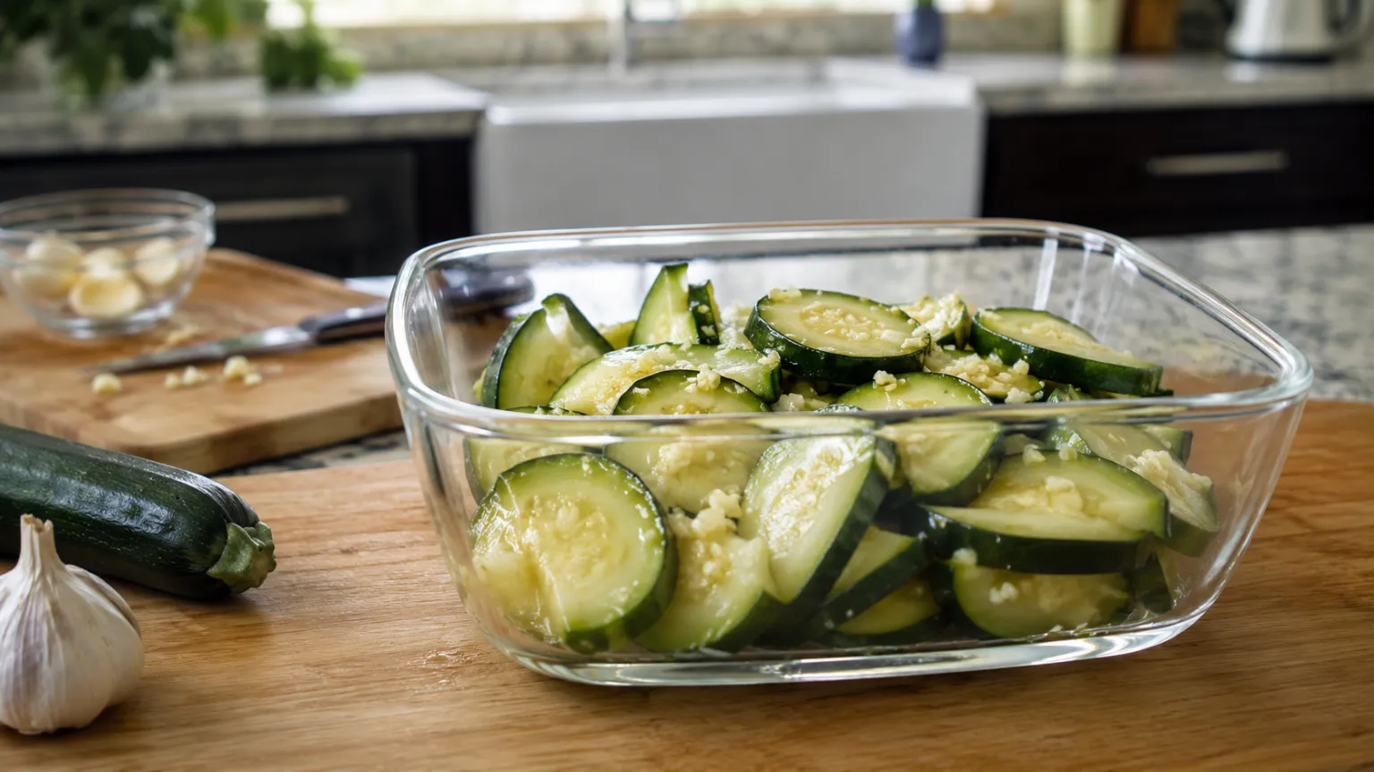 Steamed Zucchini with Garlic